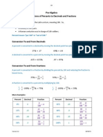 Conversions of Percents - PreAlgebraHandbook