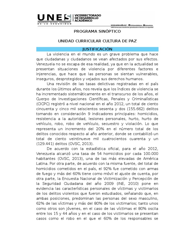 Cultura de Paz y Derechos Humanos en Venezuela | PDF | Democracia ...