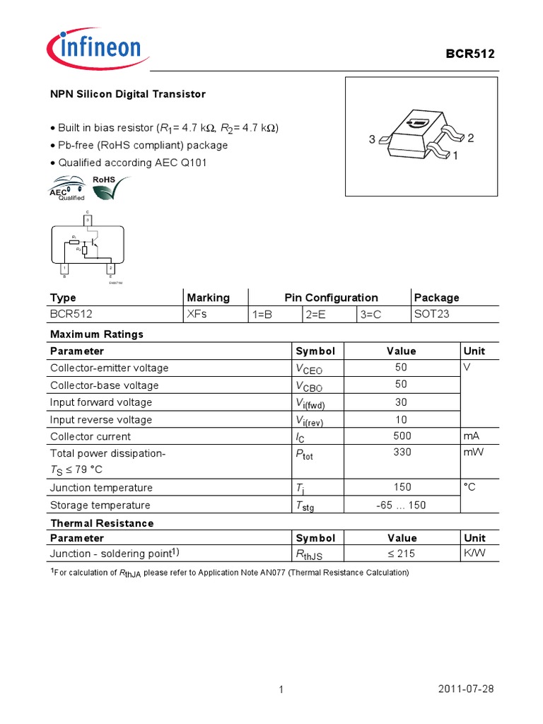 Infineon BCR512 DS v01 01 en | PDF