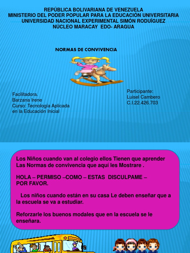 Normas de convivencia para niños en aula | PDF