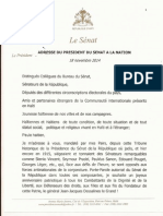 Adresse du Président du Sénat, Simon Dieuseul Desras, à la Nation