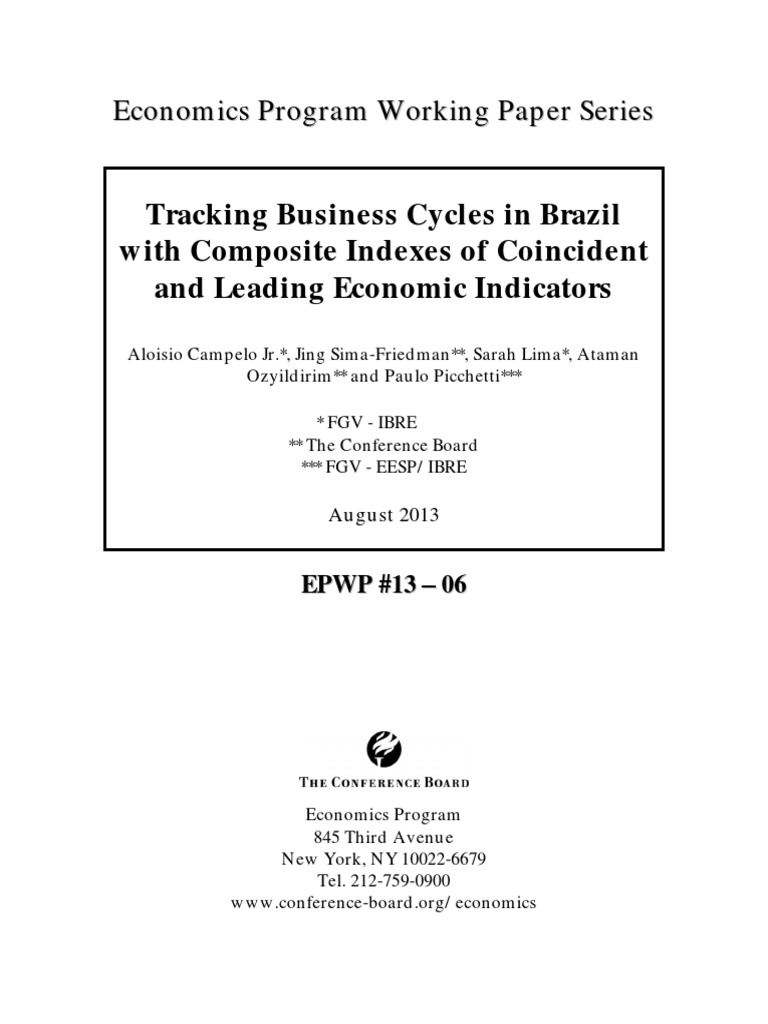Trackign Business Cycles in Brazil With Composite Indexes of Coincident