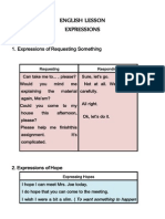 English Lesson Expressions: 1. Expressions of Requesting Something