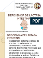 Deficiencia de Lactasa Intestinal