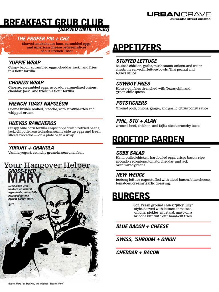 Crave menu 2024