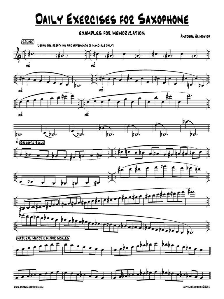 Antosha Haimovich Daily Exercises For Saxophone PDF