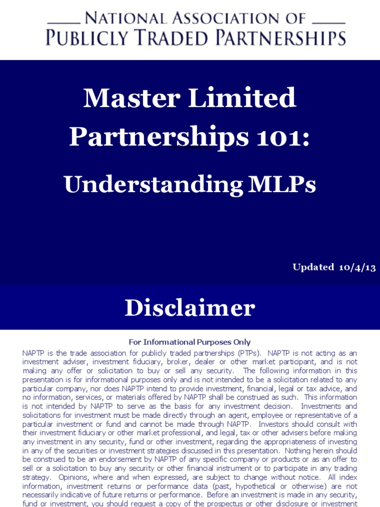 Master Limited Partnerships 101:: Understanding Mlps | PDF | Business ...