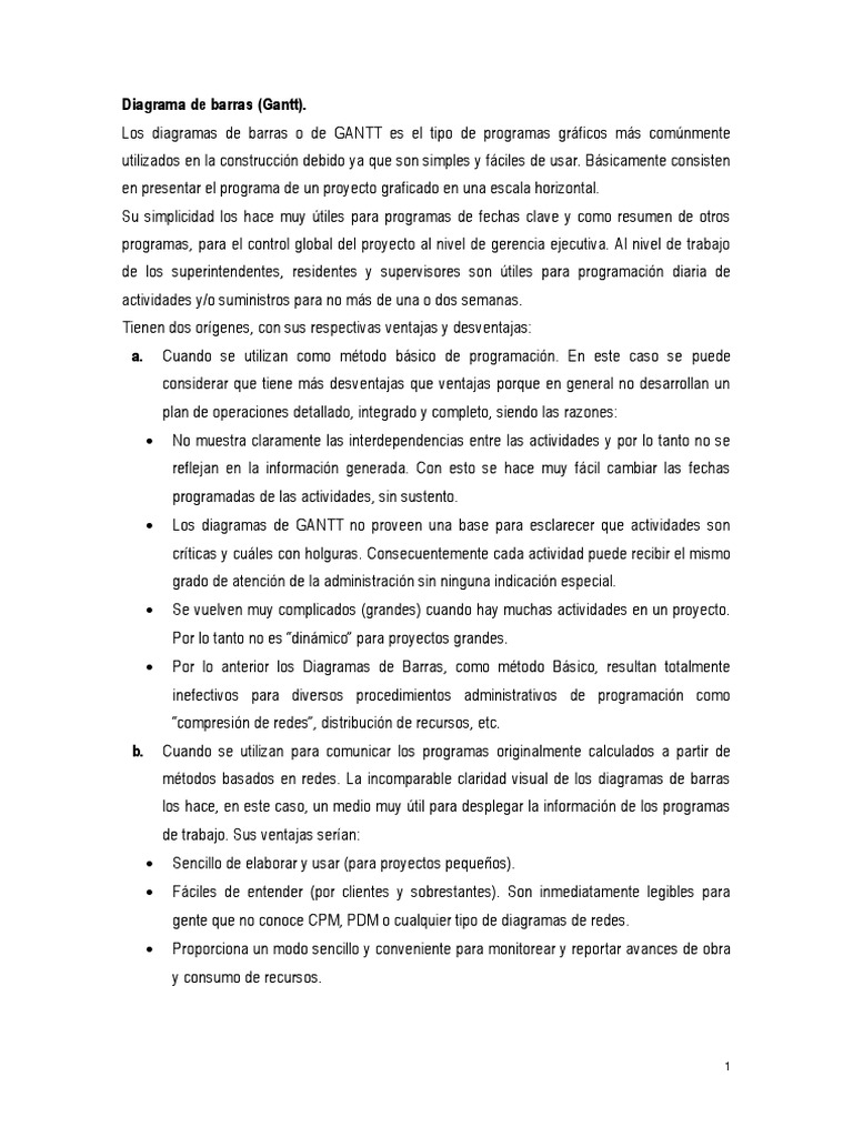 1 Diagramas de Gantt  Programación de computadoras 