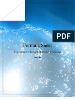 Formula Sheet: Trigonometry Through Elementary Calculus