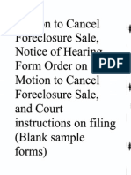 Motion to Cancel Foreclosure Sale - Form Motion