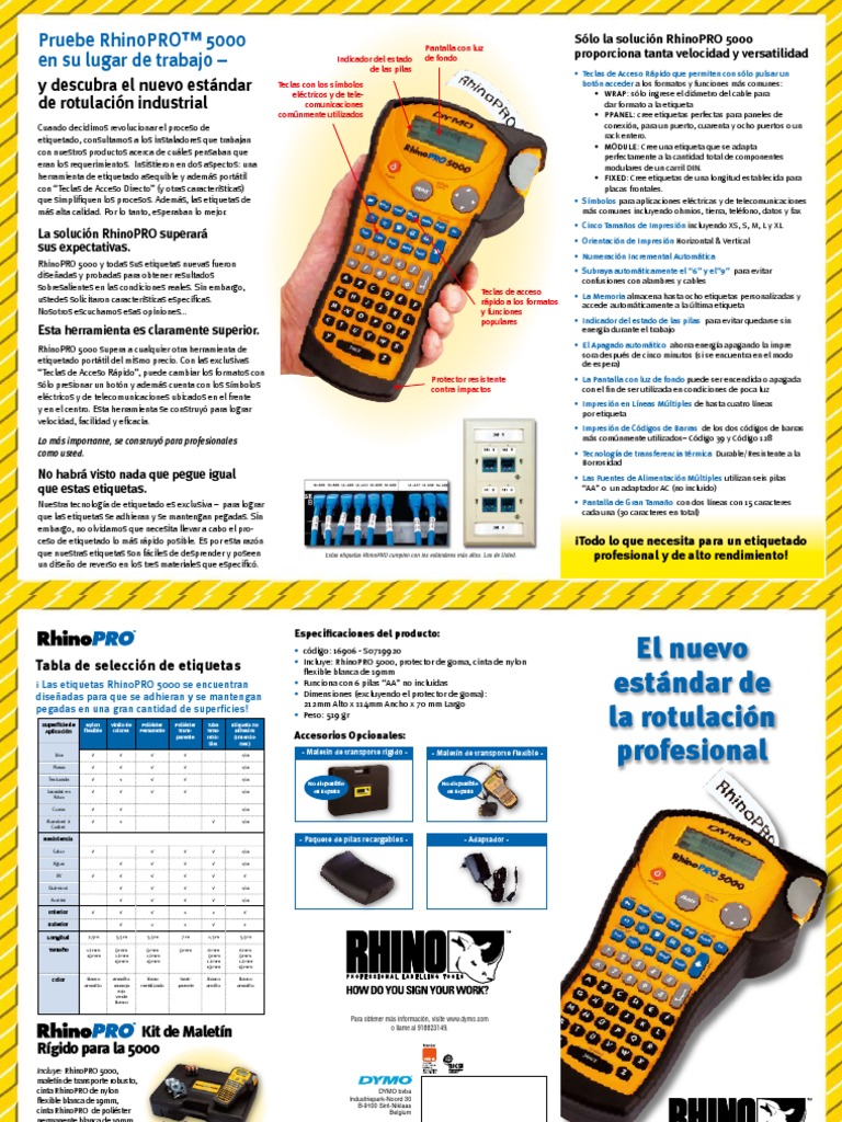 Rhino Pro 5000 PDF Código de barras Ligero
