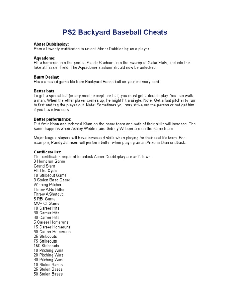 Cheat PS2 LIST B | PDF | Cheating In Video Games | Home Run