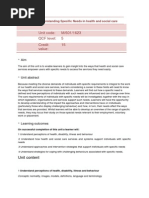 Download Unit 16 Understanding Specific Needs in health and social care by chandni0810 SN247084308 doc pdf