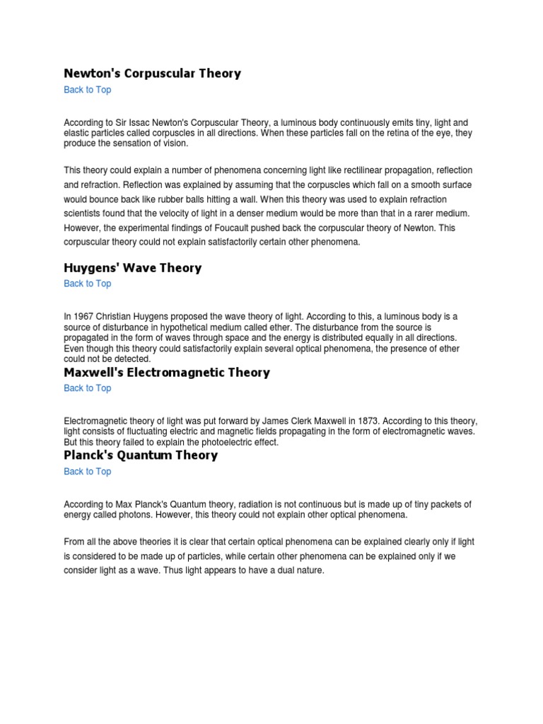 Theories of Light | PDF | Light | Electromagnetic Radiation