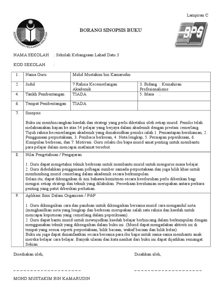 Sinopsis Buku 2014 Tujuh Rahsia Kecemerlangan Akademik Pdf