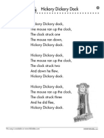 Song Sheet Hickory Dickory Dock