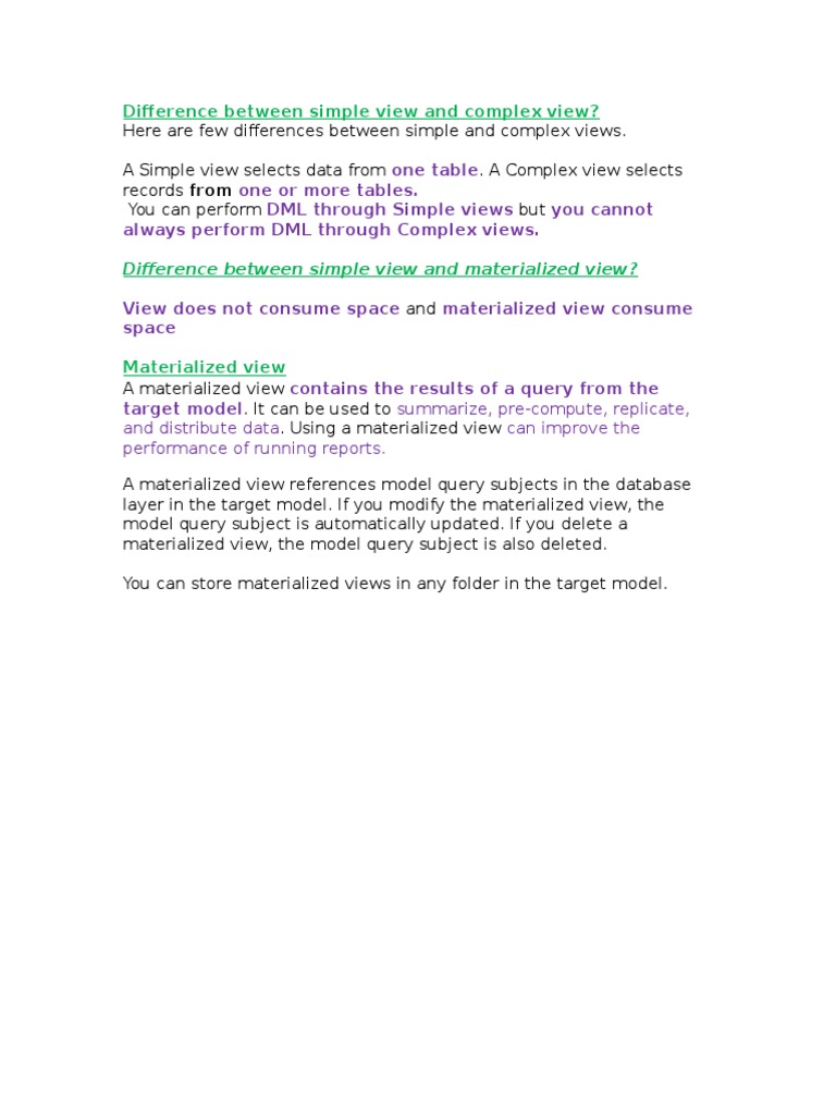 Simple vs Complex Views Explained | PDF | Information Retrieval ...