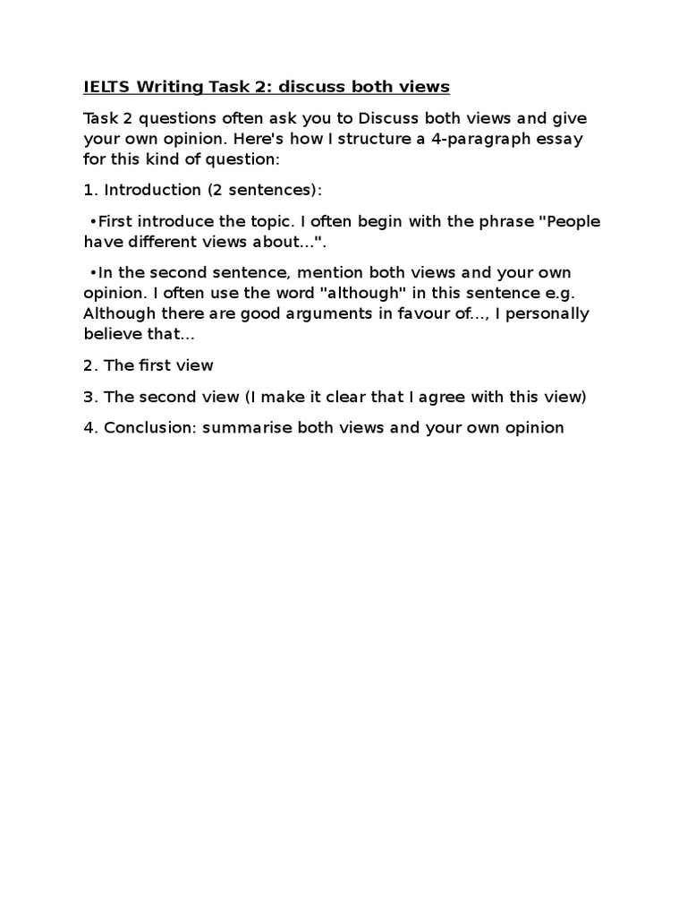 IELTS Discuss Both Views Essay Guide | PDF