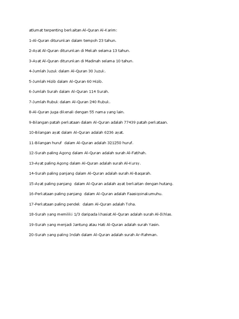 20 Rahsia Al Quran Pdf