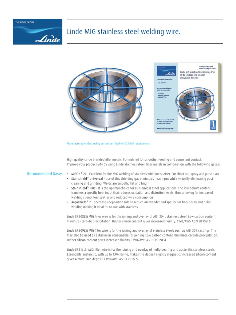 Linde MIG Stainless Steel Welding Wire135_102749 Electric Heating