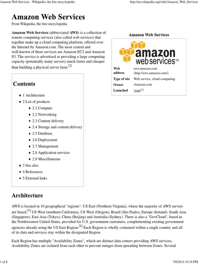 Amazon  Services Wikipedia, The Free Encyclopedia PDF Amazon  Services Software