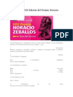 Bases de La XXII Edición Del Premio Horacio Zeballos