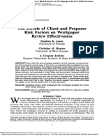 The Effects of Client and Preparer Risk Factors on Workpaper Review Effectiveness