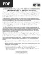 Download America Rising PAC Calls for Clinton Foundation To Release Records On Spending Practices by America Rising PAC SN247129228 doc pdf