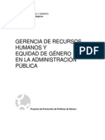 Gerencia de Recursos Humanos y Equidad de Genero en La Administracion Publica
