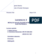 Lucrarea 2 - Metale Si Aliaje Utilizate in Industria Electrotehnica