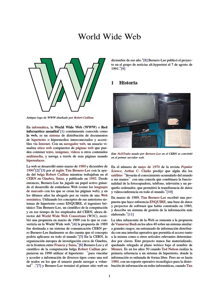 Historia de la World Wide Web | PDF | Script Java | Red mundial