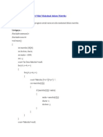 C++ Program Mencari Nilai Maksimal Dalam Matriks