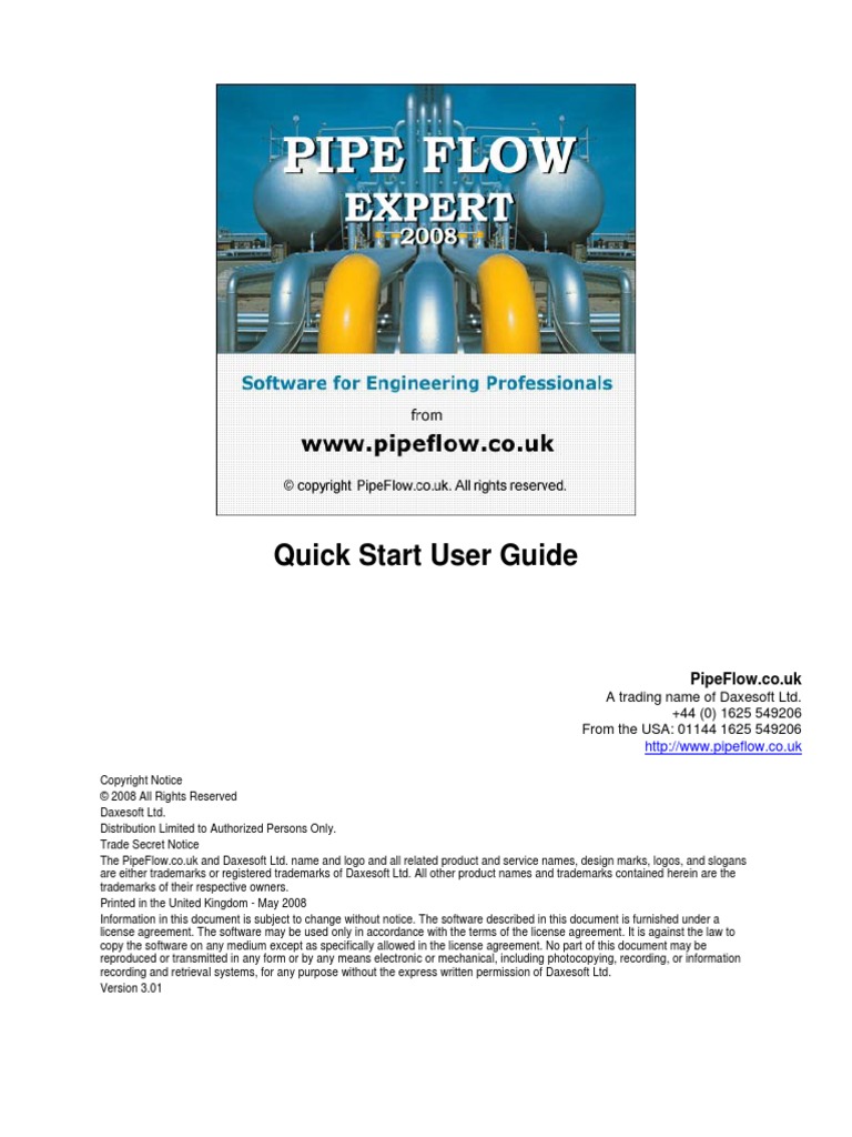 Pipe Flow Expert Quick Start Guide Pdf Pump Valve