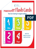 Number Flash Cards: One Three Five
