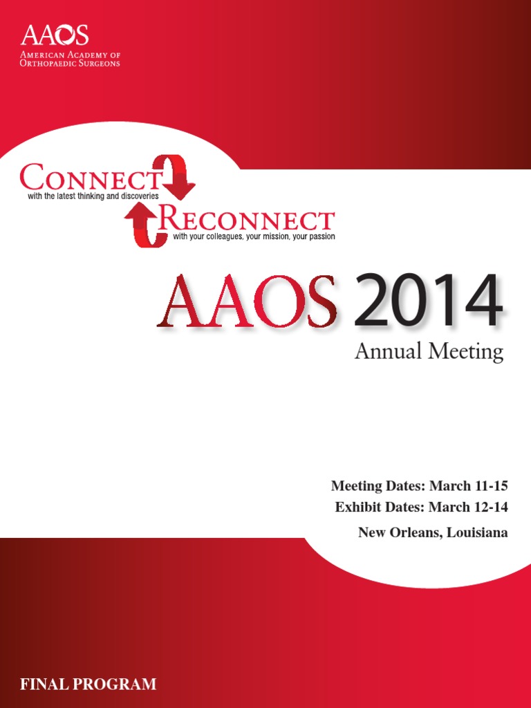 AAOS Final Program 2014 | PDF | Orthopedic Surgery | Food And Drug  Administration