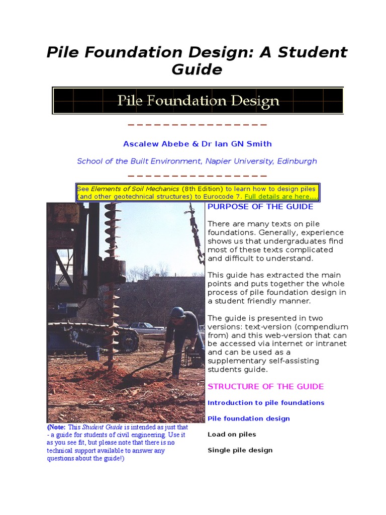 Student Guide to Pile Foundation Design | PDF | Deep Foundation ...