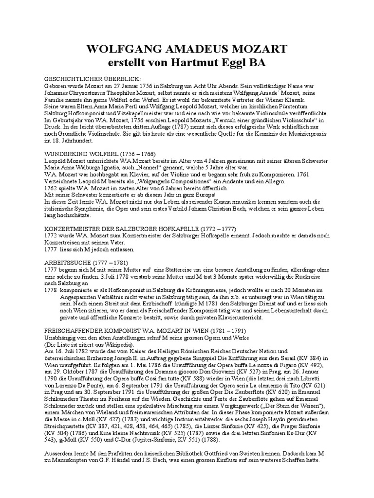 Реферат: Wolfgang Amadeus Mozart Essay Research Paper Mozart