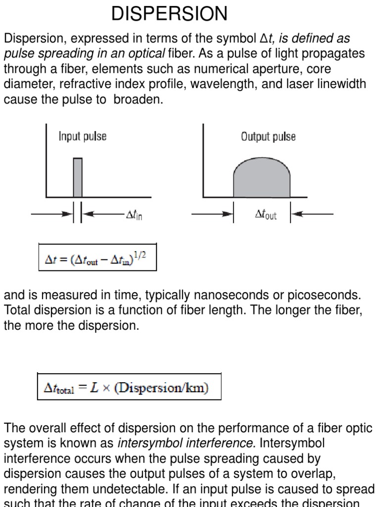 Understanding Optical Fiber Dispersion | PDF | Dispersion (Optics ...