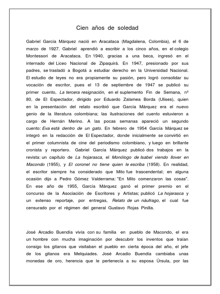 Cien años de soledad ensayo.docx Gabriel García Márquez Ficción y literatura