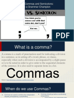 Commas and Semicolons