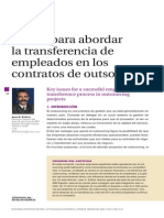 Claves para abordar la transferencia de empleados en los contratos de outsourcing