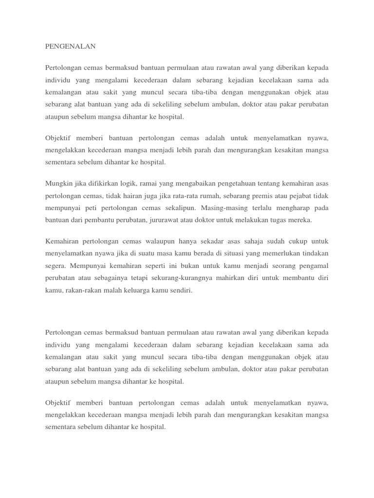Pengajaran Bantuan Kecemasan Pdf