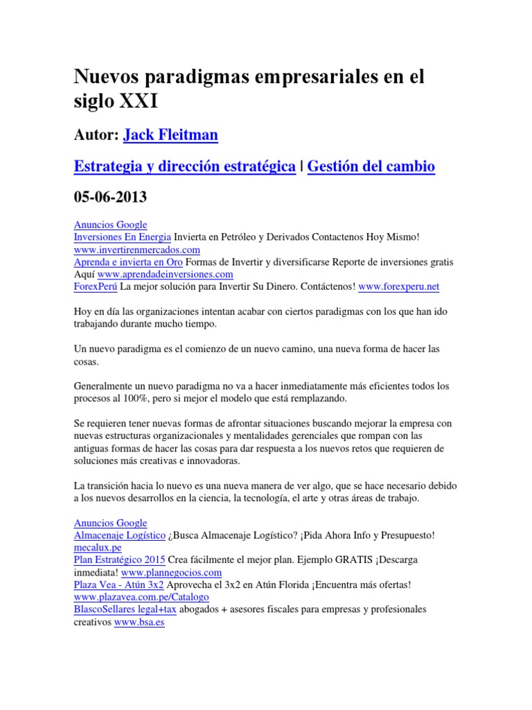 Nuevos Paradigmas Empresariales XXI | PDF | Competitividad | Sociedad
