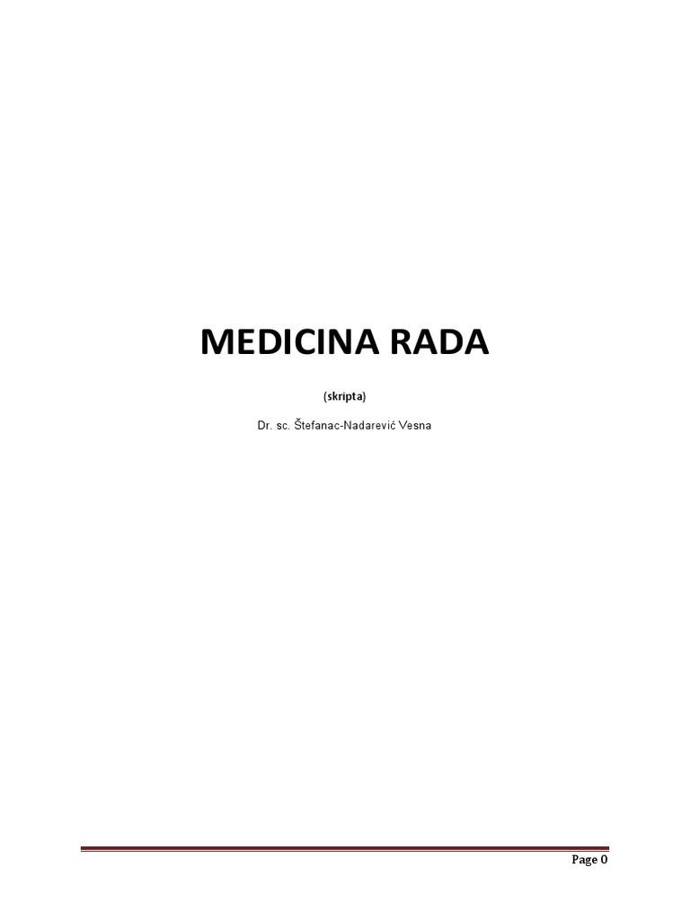 Medicina Rada - Skripta | PDF