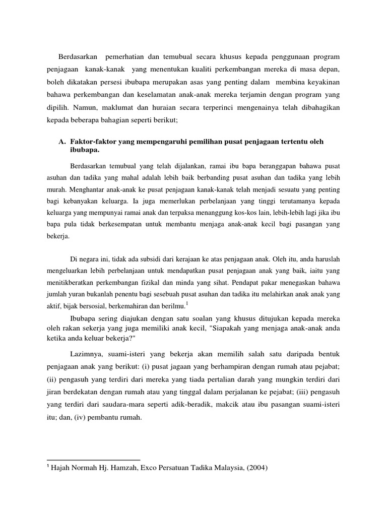 Memilih Pusat Penjagaan Kanak Pdf