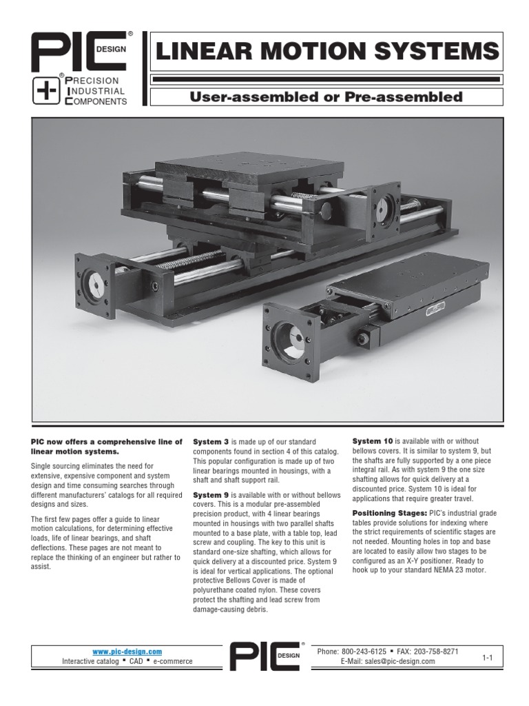 Linear Motion Systems: User-Assembled or Pre-Assembled | PDF | Bearing ...