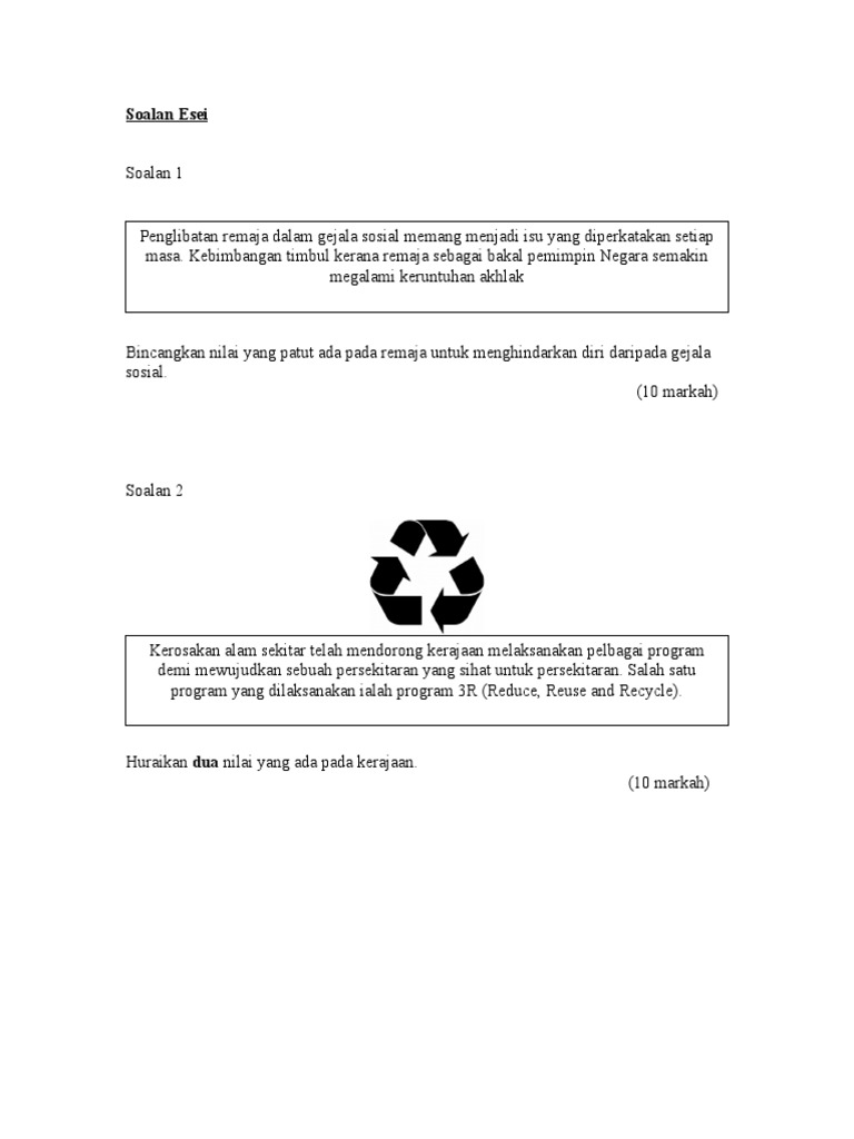 Soalan Esei Pendidikan Moral Akhir Tahun Pdf