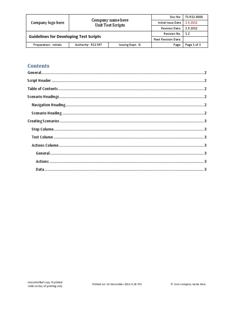 Guidelines For Generating Scripts | PDF | Information Technology ...