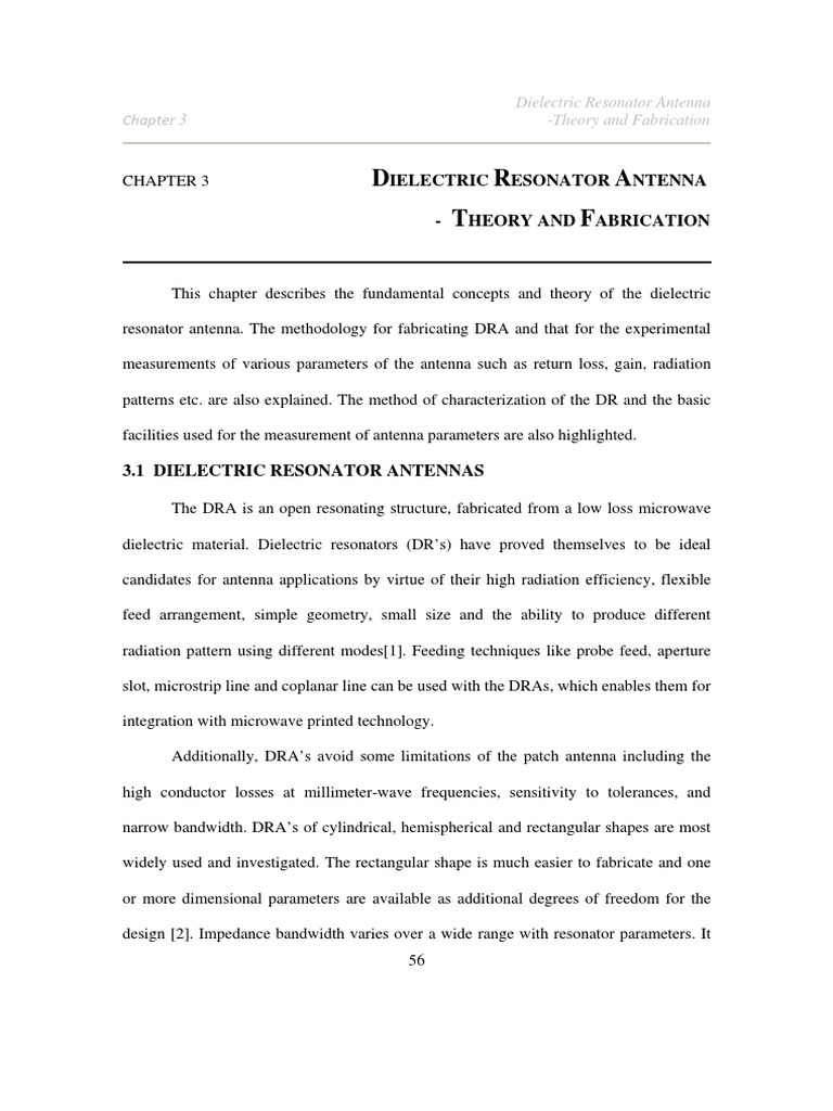 Dielectric Resonator Antenna Insights | PDF | Antenna (Radio) | Sintering