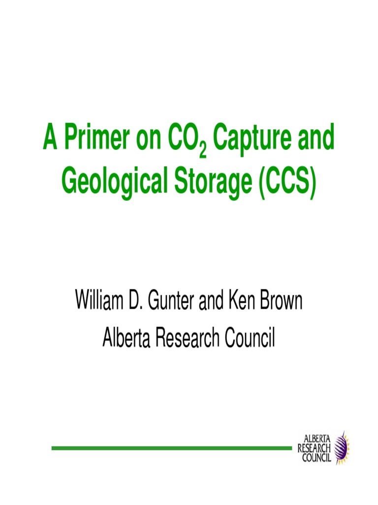 A Primer On Co2 Capture And Geological Storage Ccs Pdf Carbon